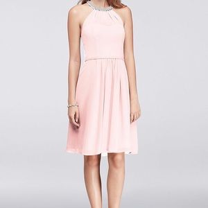 🎉SALE! DB Chiffon Dress w/ Bead Illusion Neck 🎉